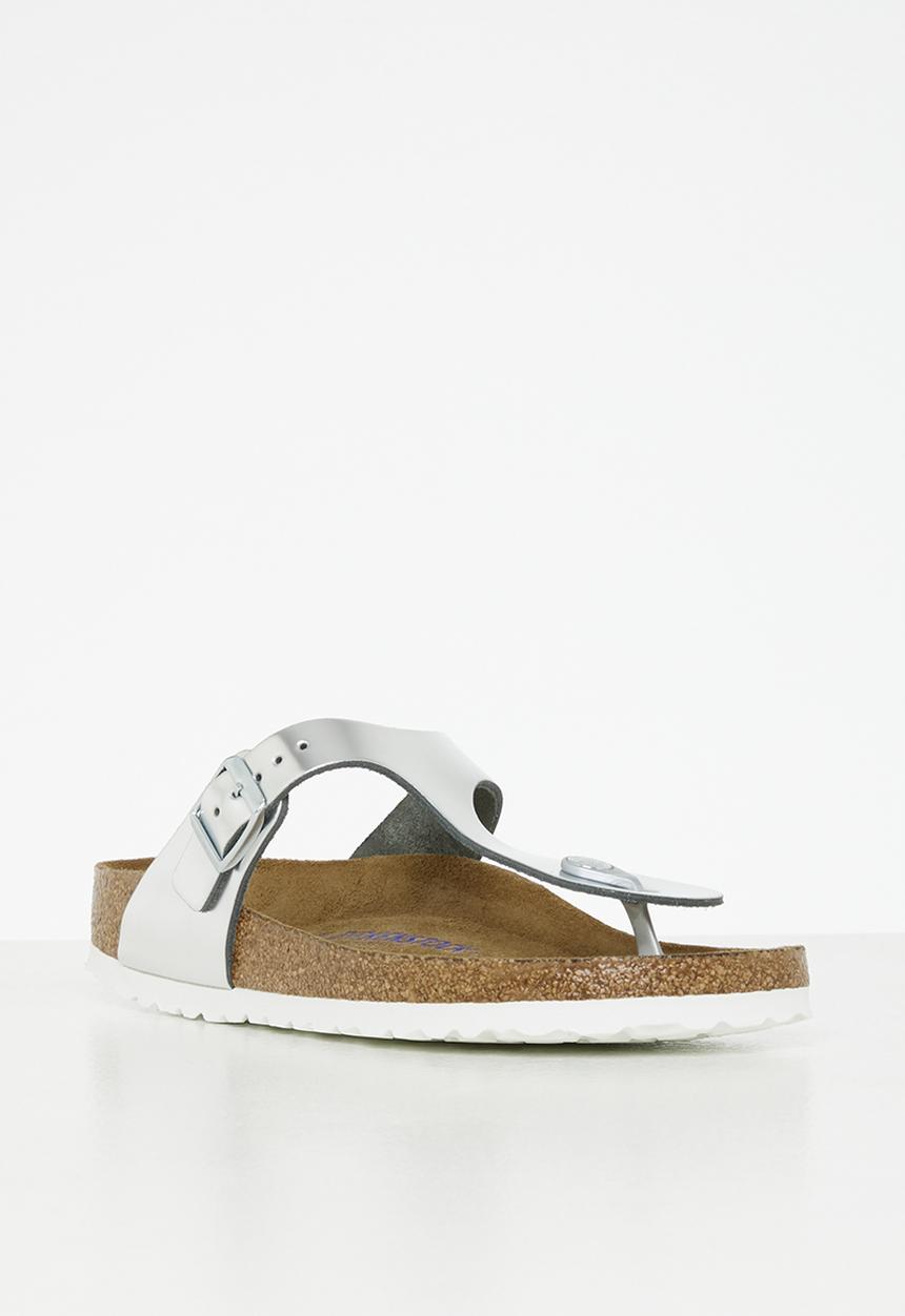 Birkenstock - Gizeh sfb metallic leather narrow - metallic silver