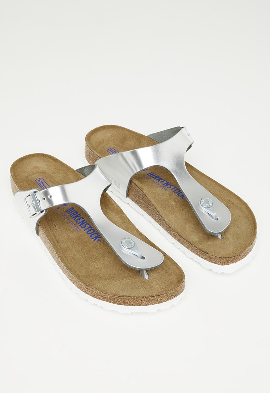 Birkenstock - Gizeh sfb metallic leather narrow - metallic silver