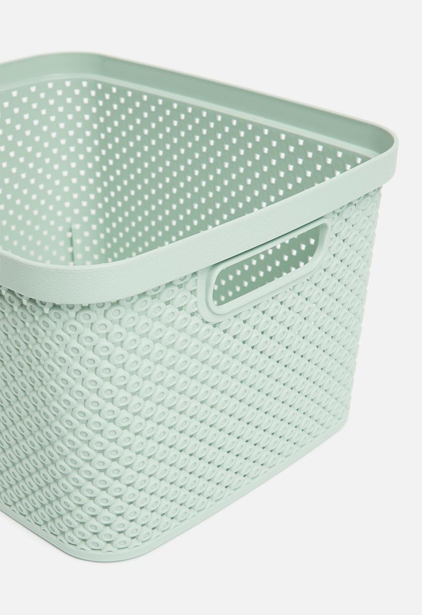 Storage Solutions - Lidded storage basket - green