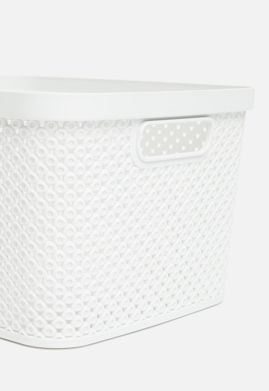 Storage Solutions - Lidded storage basket - ecru