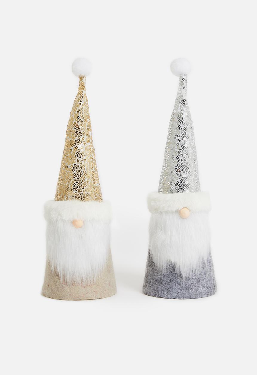H&S - Santa set of 2 - gold & silver