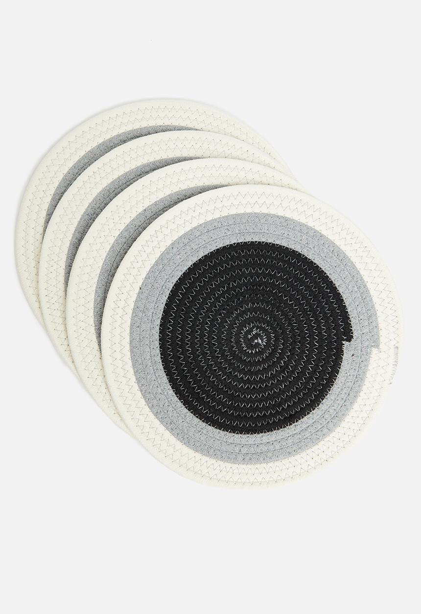 Sixth Floor - Ero cottton rope placemat set of 4 - charcoal