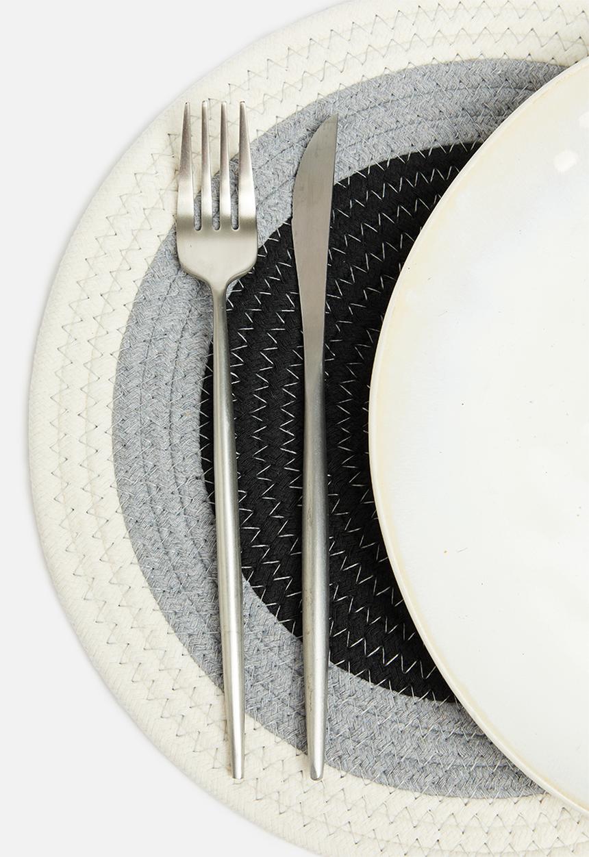 Sixth Floor - Ero cottton rope placemat set of 4 - charcoal