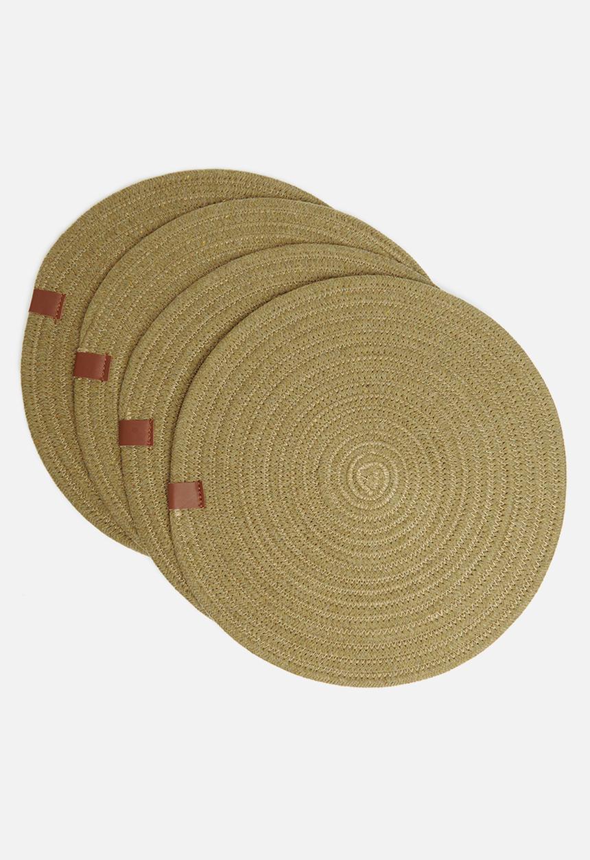 Sixth Floor - Dipuo rope placemat set of 4 - moss