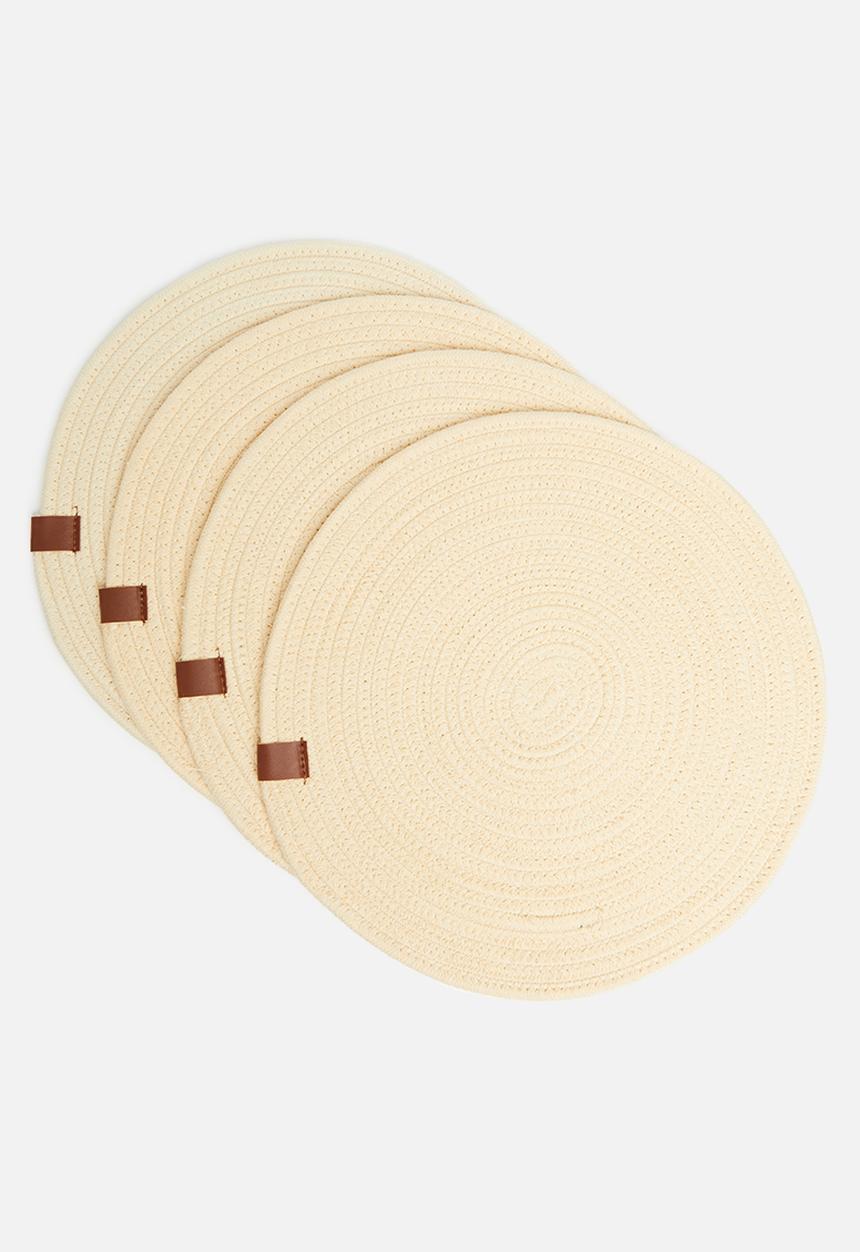 Sixth Floor - Dipuo rope placemat set of 4 - crème fresh
