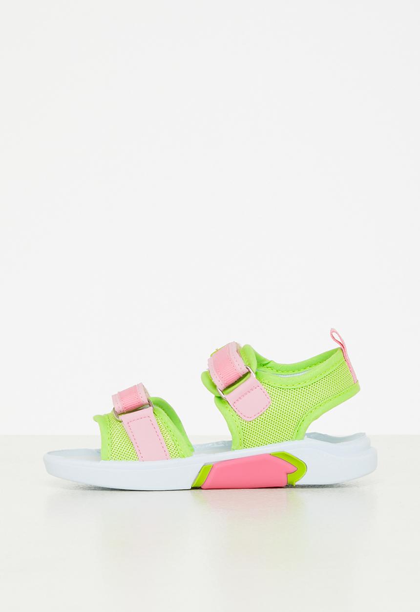 Pierre Cardin - Girls hook and loop fastener strap sandal - neon & pink