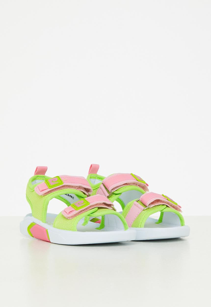 Pierre Cardin - Girls hook and loop fastener strap sandal - neon & pink