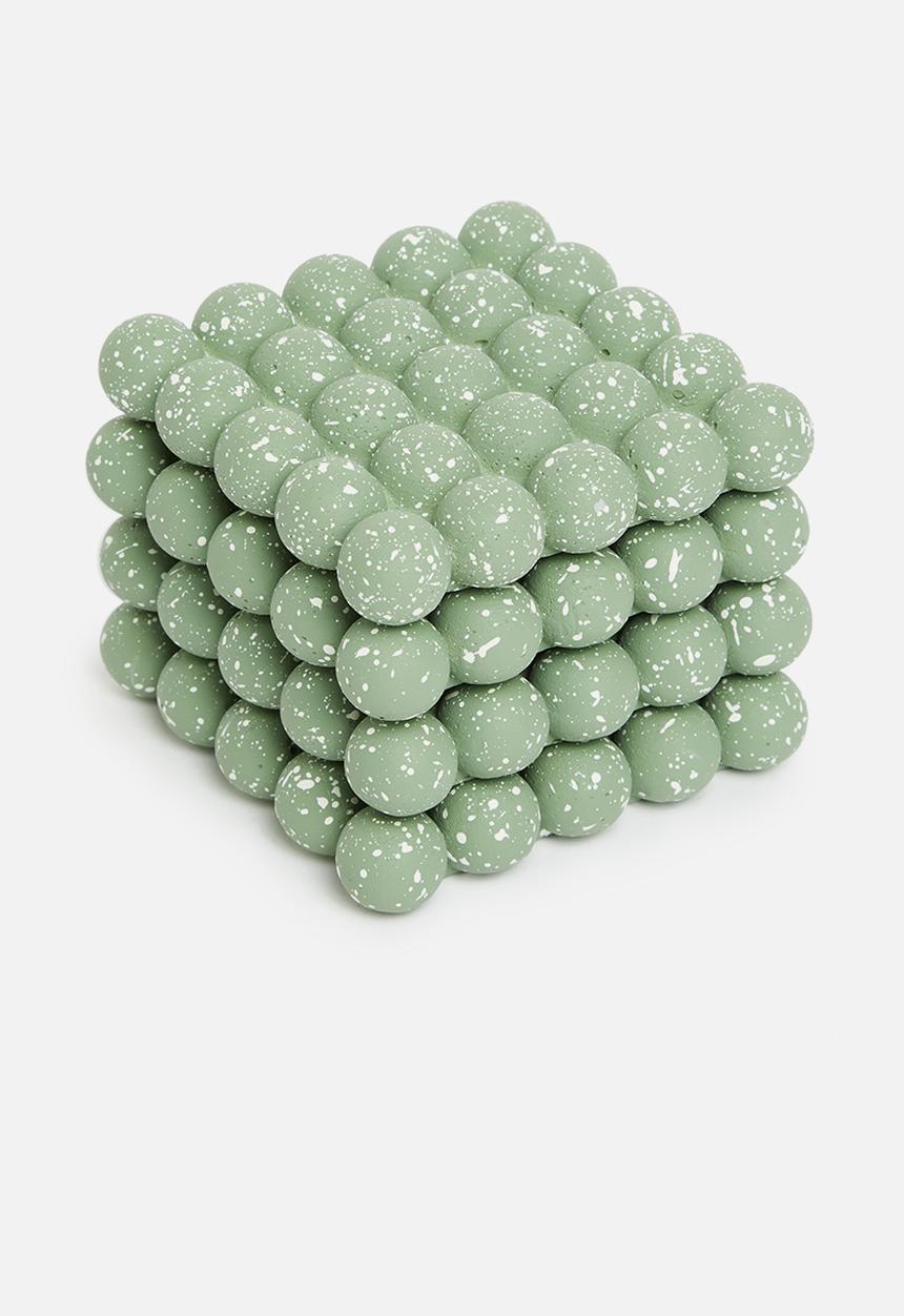 Sixth Floor - Fizz resin coaster set of 4 - sage