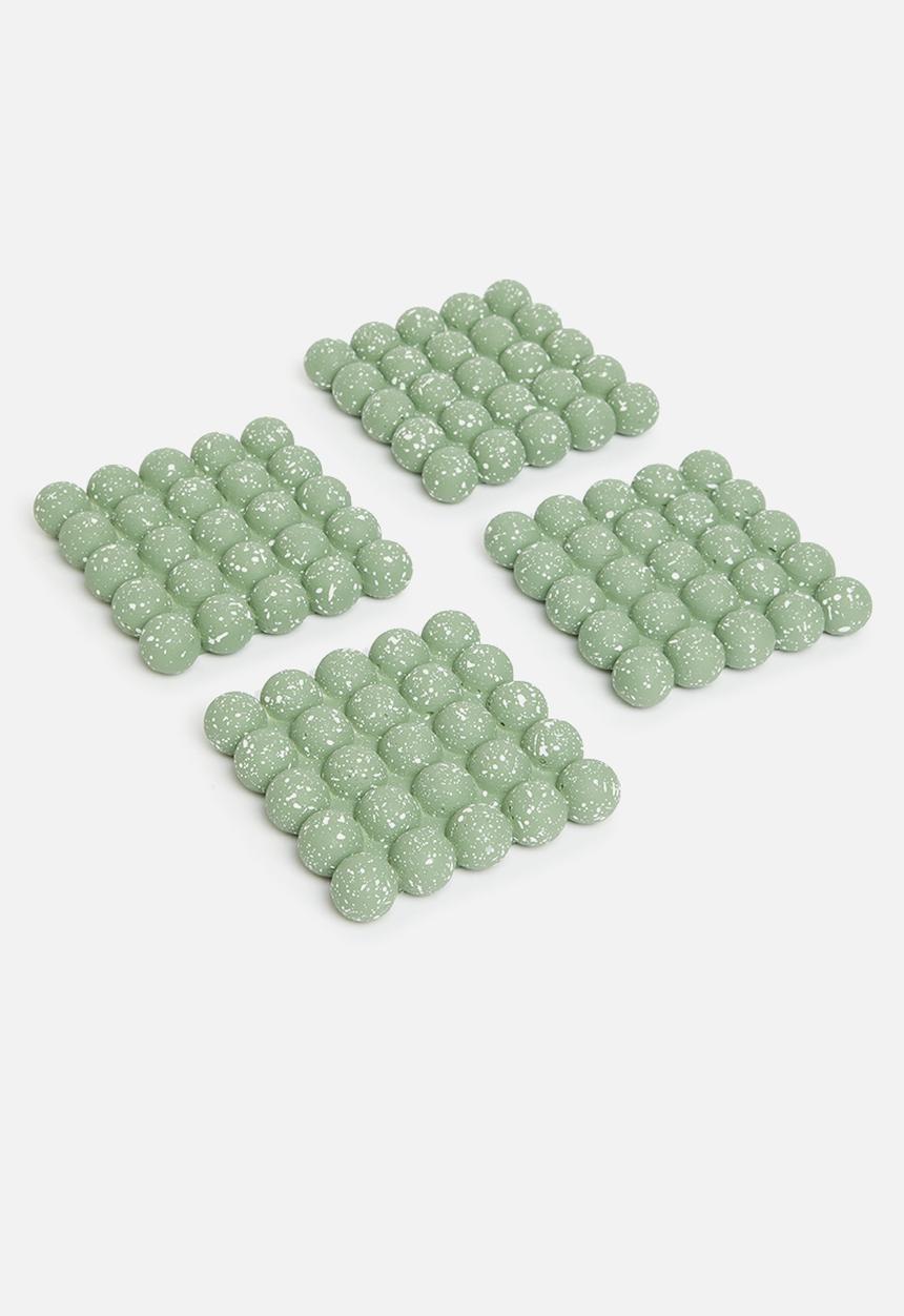 Sixth Floor - Fizz resin coaster set of 4 - sage