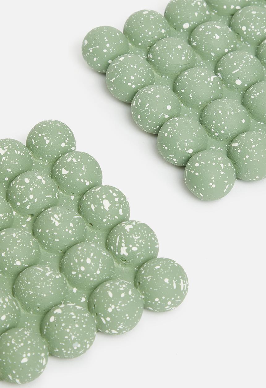 Sixth Floor - Fizz resin coaster set of 4 - sage