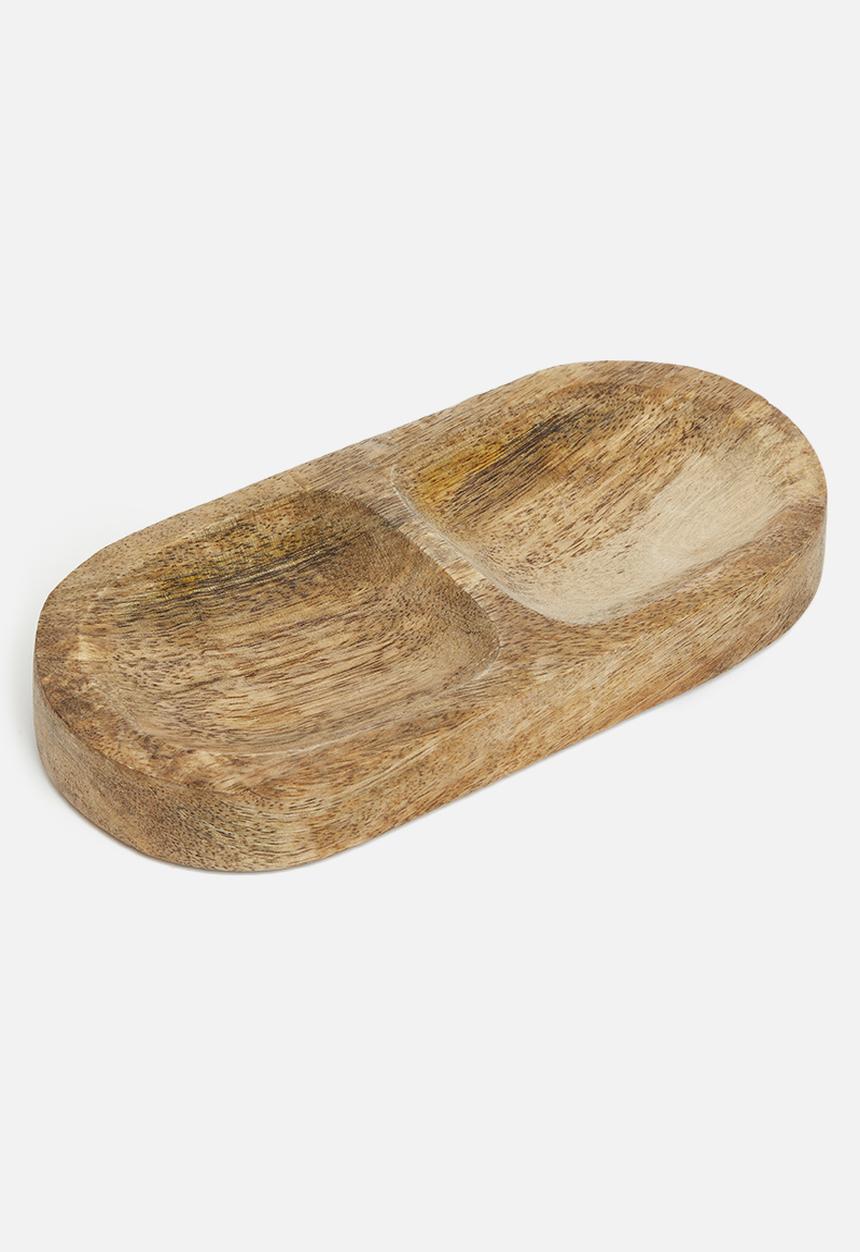Excellent Houseware - Mango wood trinket tray - natural