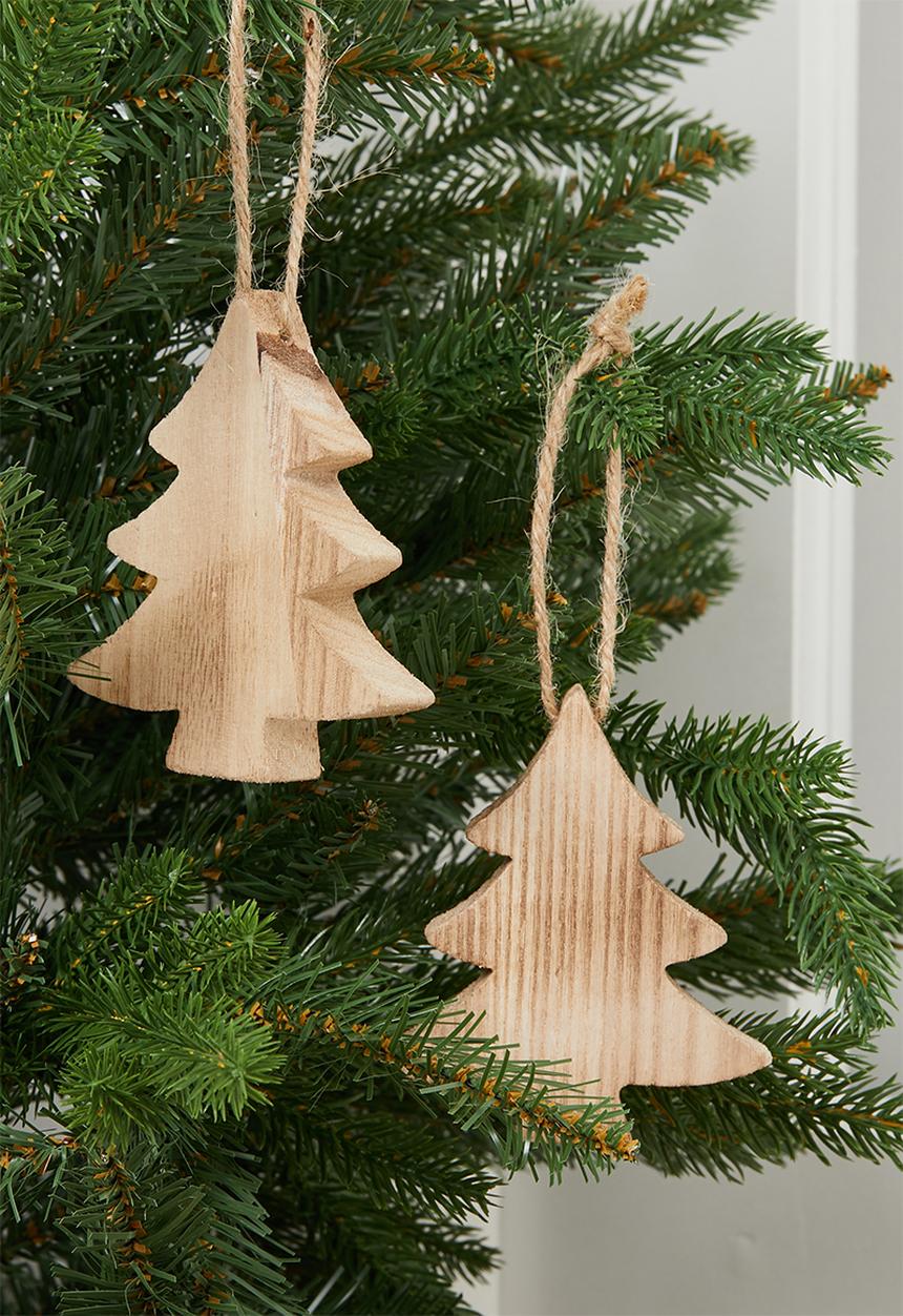 H&S - Cut-out Christmas tree decor - natural