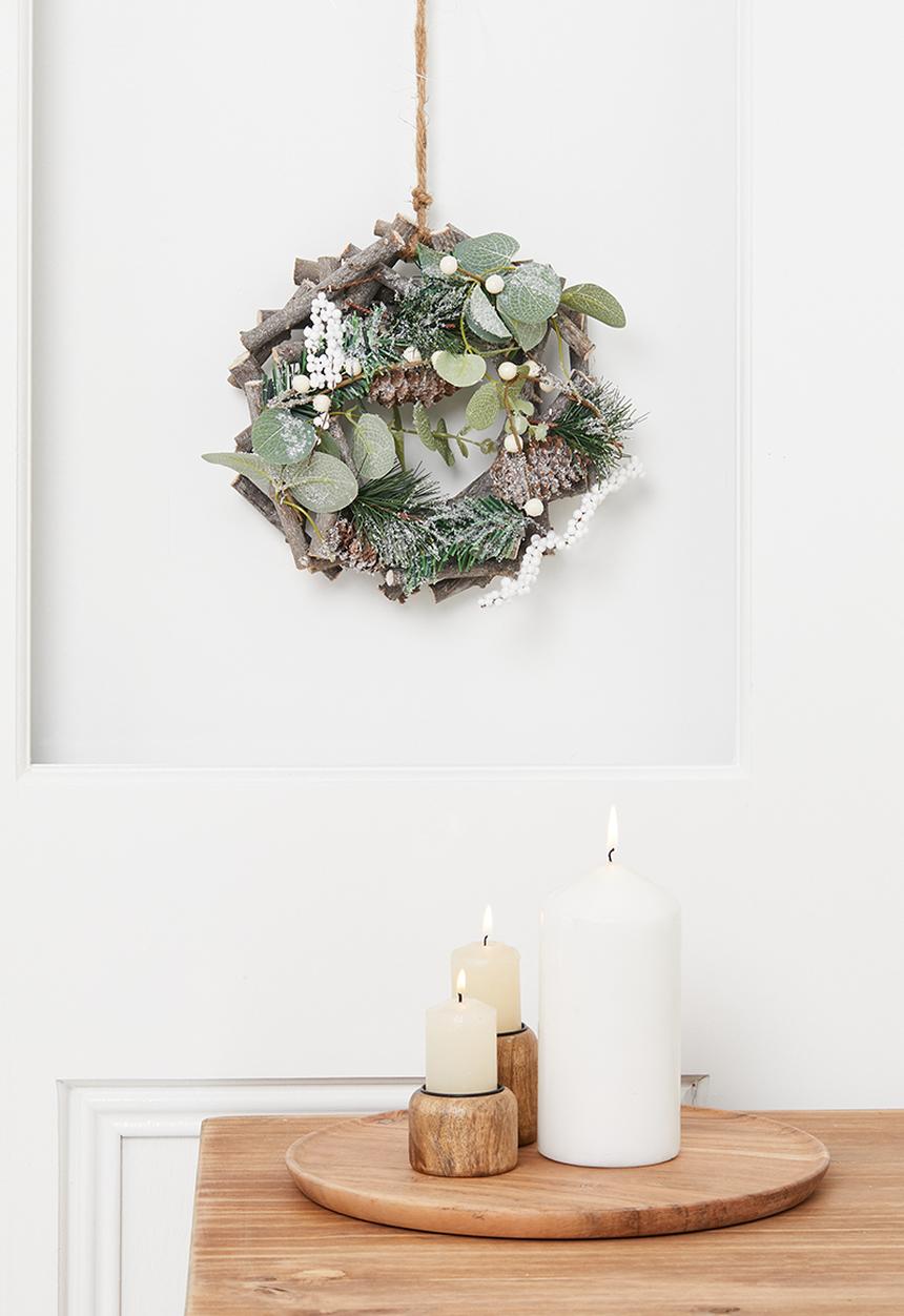 H&S - Rustic Christmas tree wreath - natural