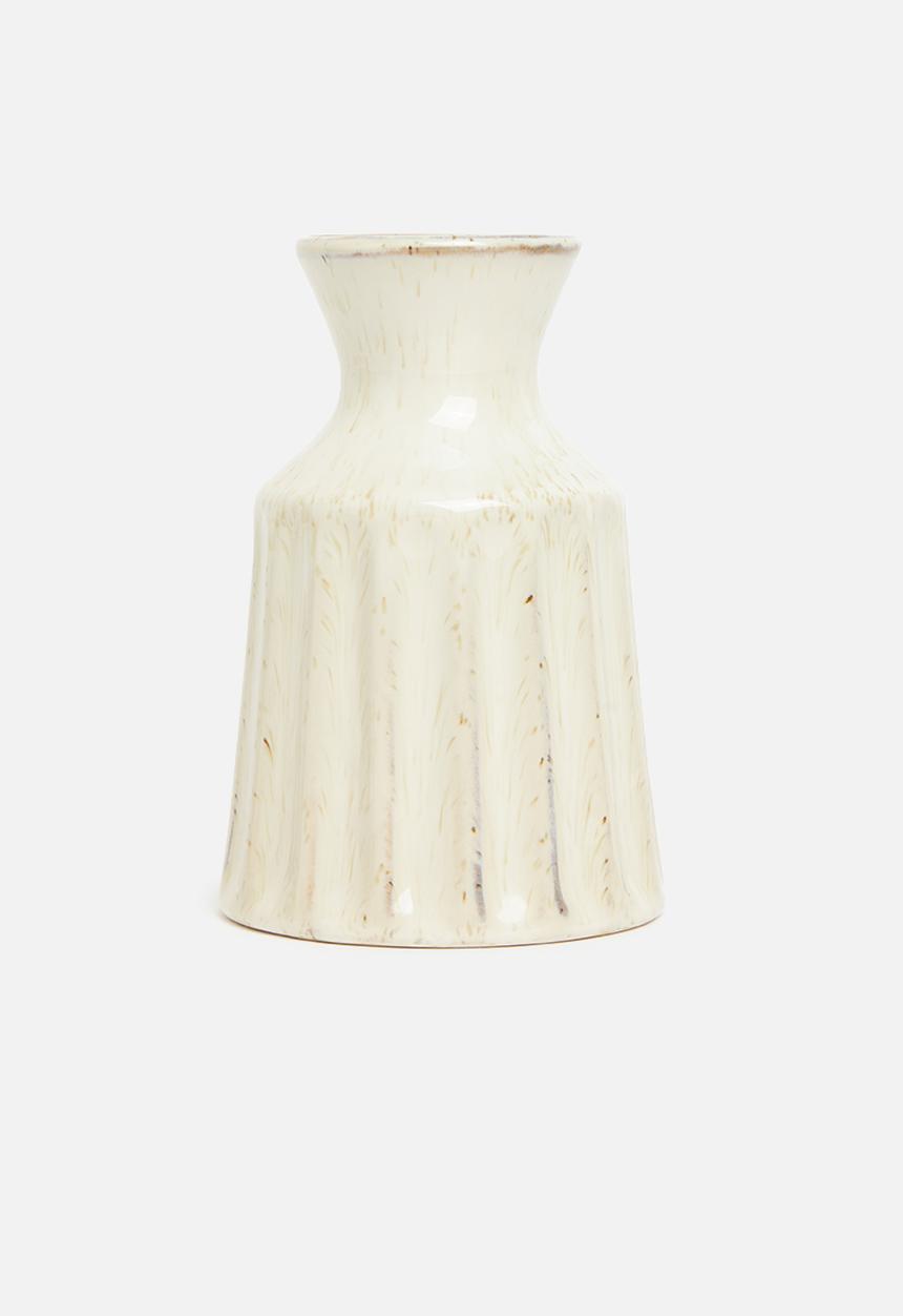 Sixth Floor - Que speckle stoneware vase - white