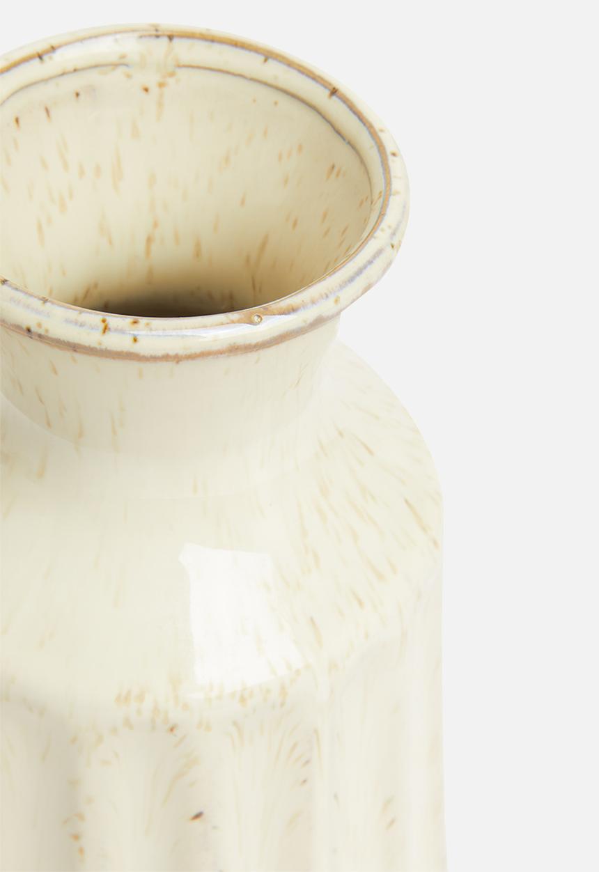 Sixth Floor - Que speckle stoneware vase - white