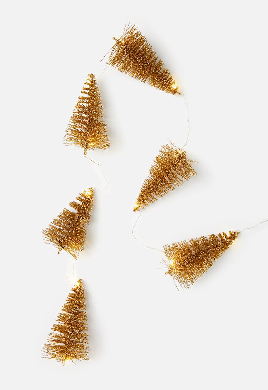 H&S - Mini LED Christmas tree garland - gold