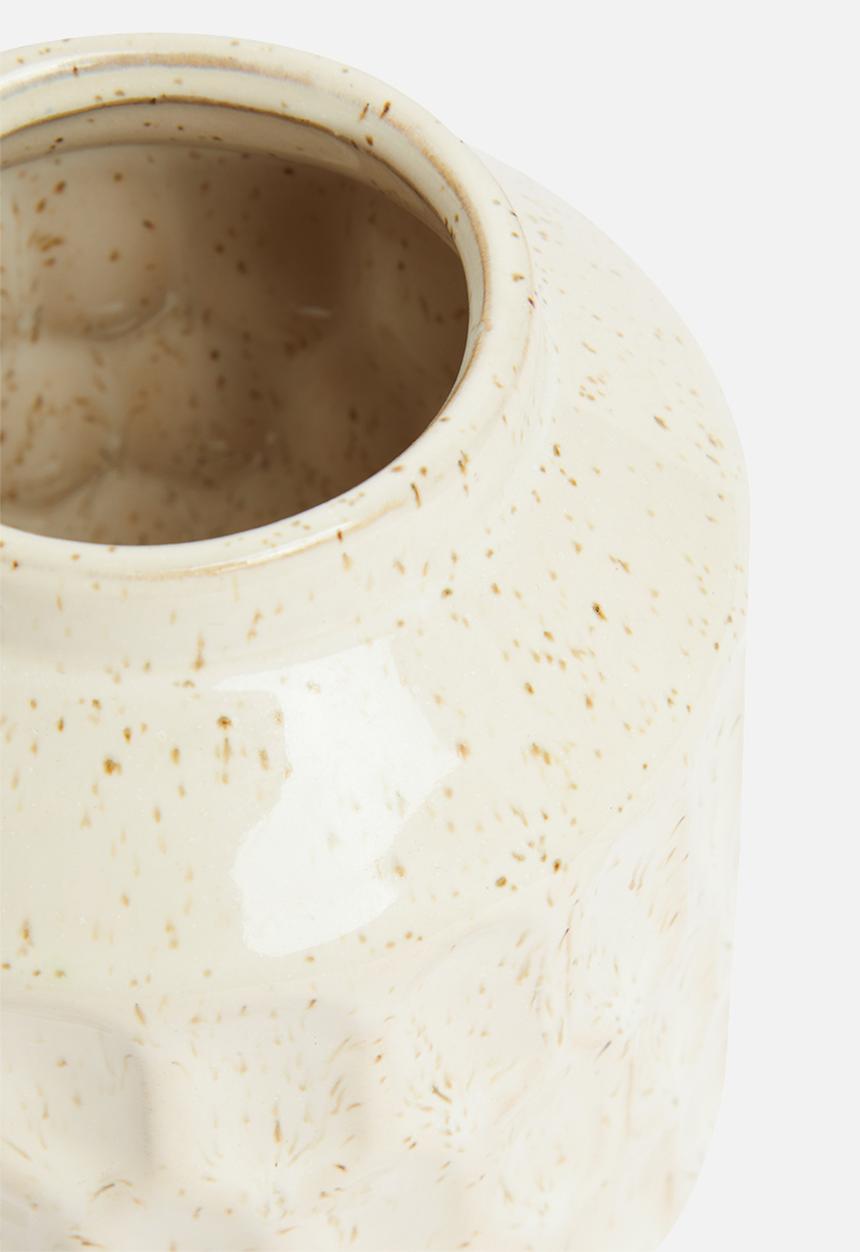 Sixth Floor - Rio speckle stoneware vase - white