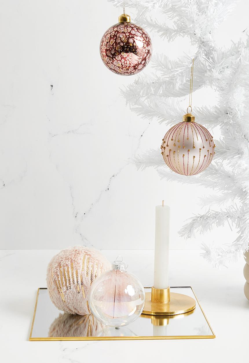 H&S - Sparkle Christmas Baubles - pink