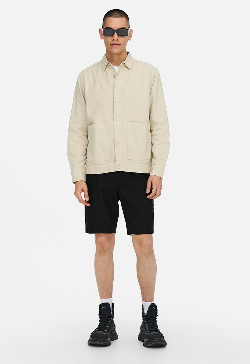 Only & Sons - Onslinus shorts linen  - black