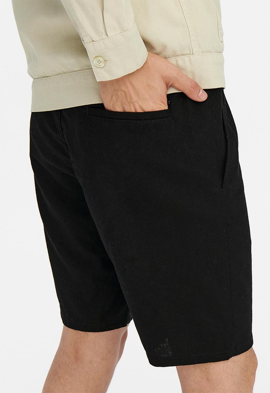 Only & Sons - Onslinus shorts linen  - black