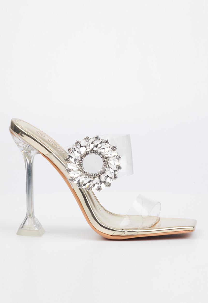 Miss Black - Broche1 stiletto heel - gold