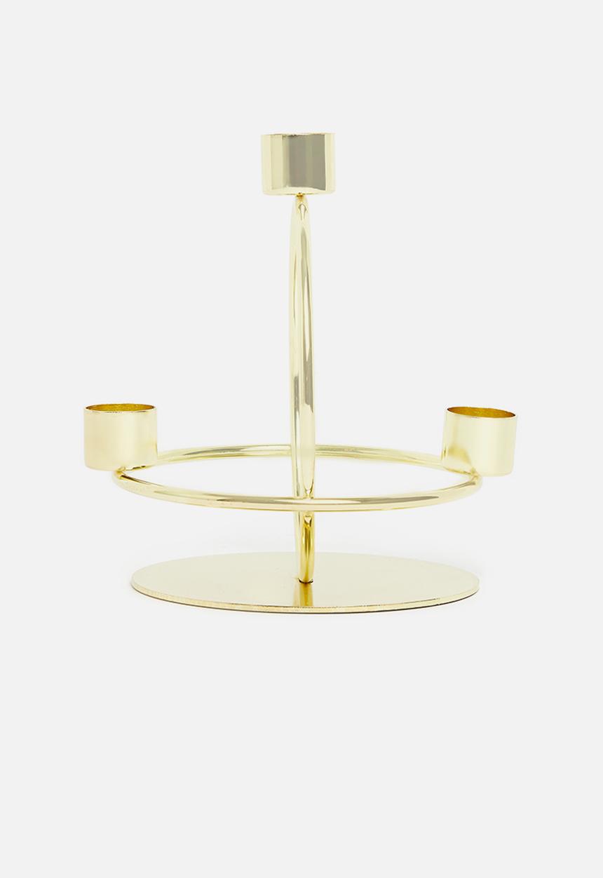 Sixth Floor - Orbit dinner candle holder - gold