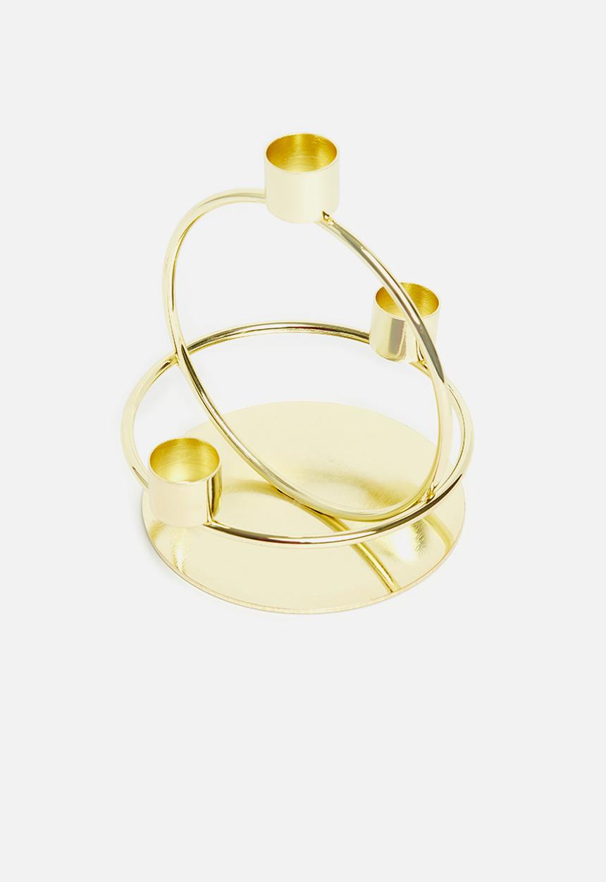 Sixth Floor - Orbit dinner candle holder - gold