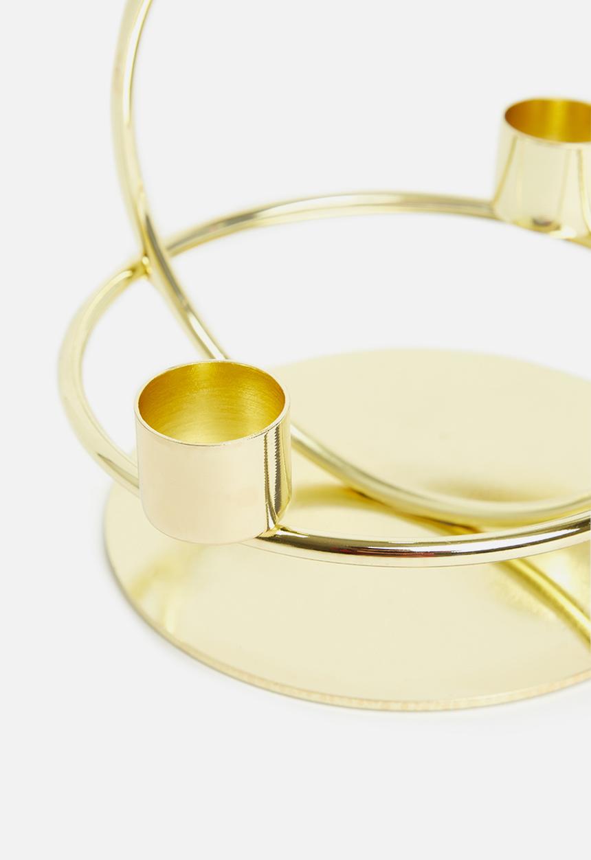 Sixth Floor - Orbit dinner candle holder - gold