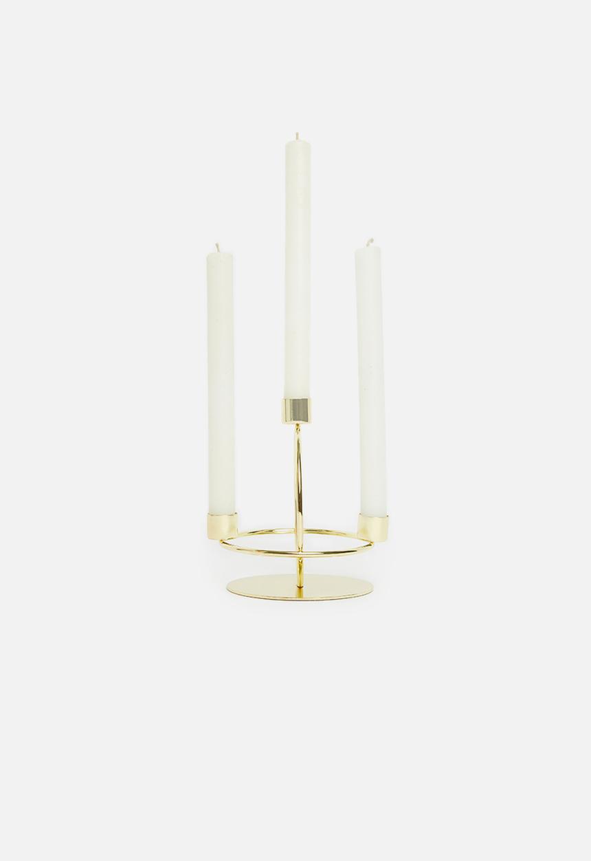 Sixth Floor - Orbit dinner candle holder - gold