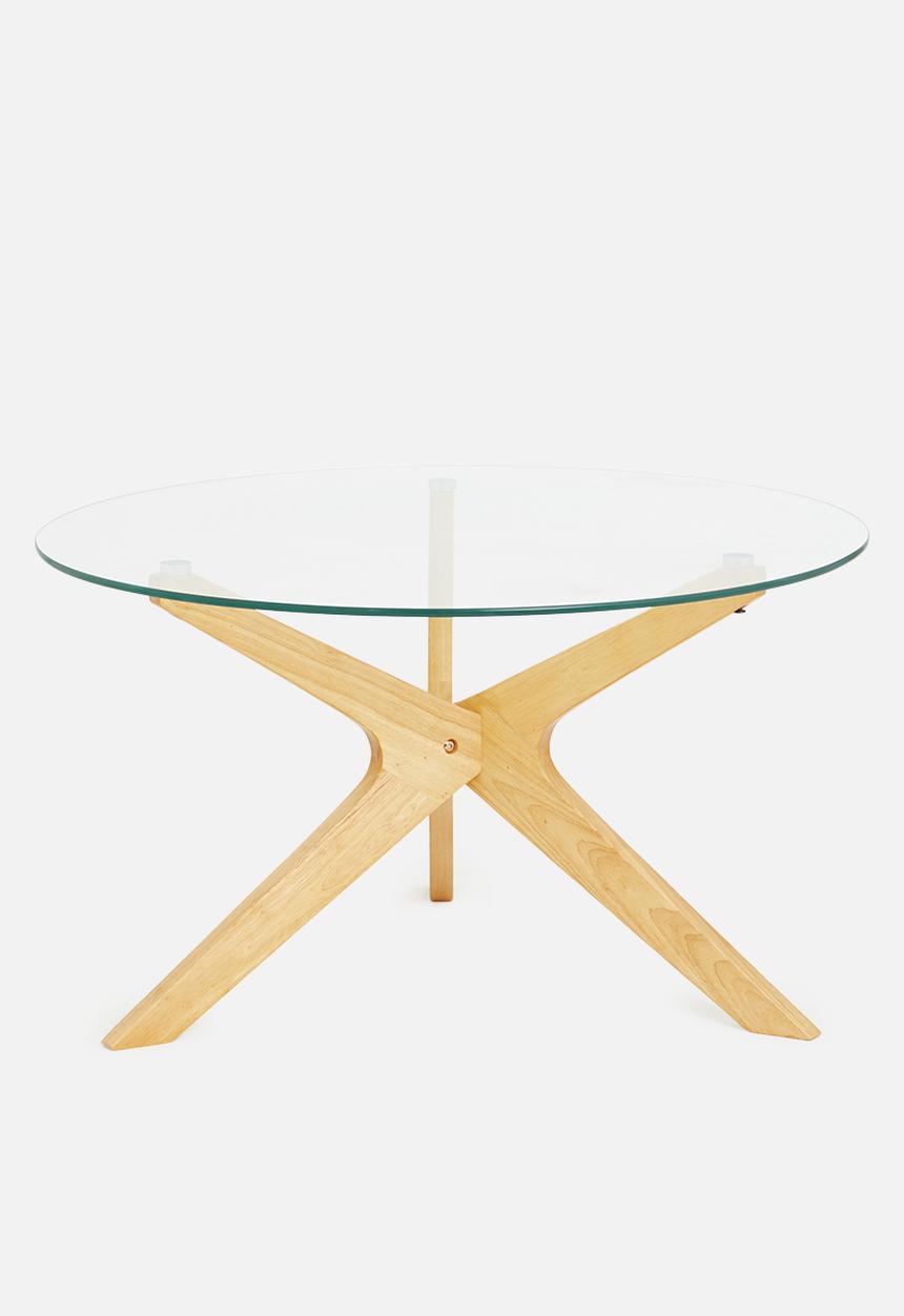 Sixth Floor - Crista glass & wood coffee table - clear