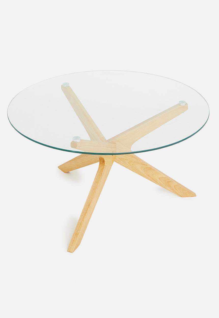 Sixth Floor - Crista glass & wood coffee table - clear