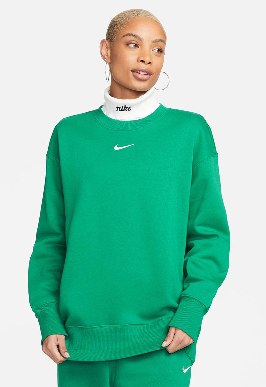 Nike - W nsw phnx flc os crew - malachite/sail