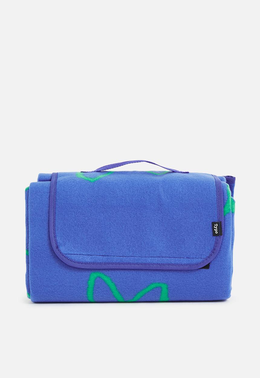 Typo - Shaped picnic rug-keyline daisy dark blue
