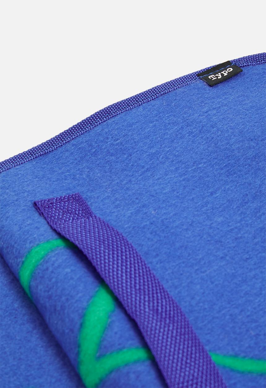 Typo - Shaped picnic rug-keyline daisy dark blue