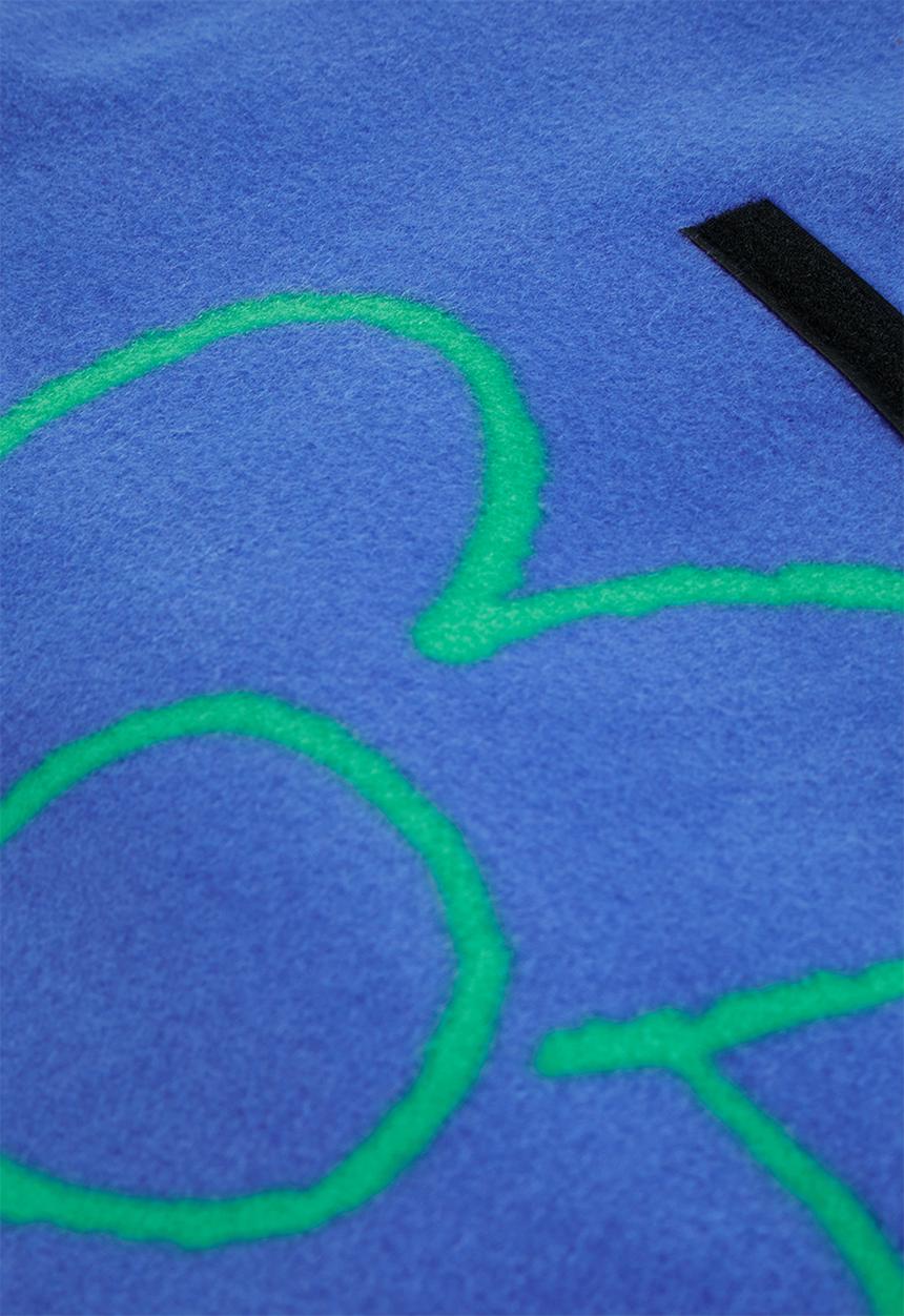 Typo - Shaped picnic rug-keyline daisy dark blue