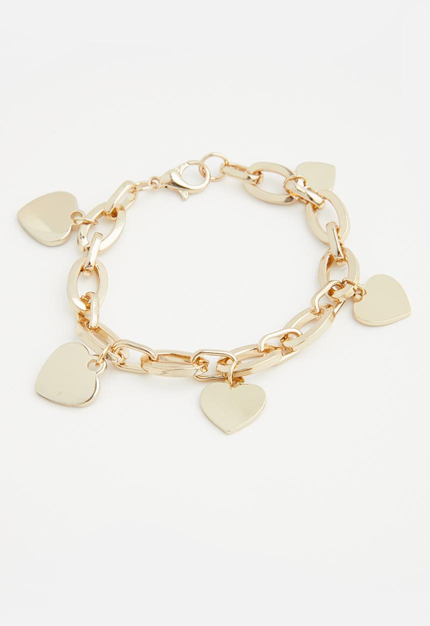 Superbalist - Janice heart charm bracelet - gold