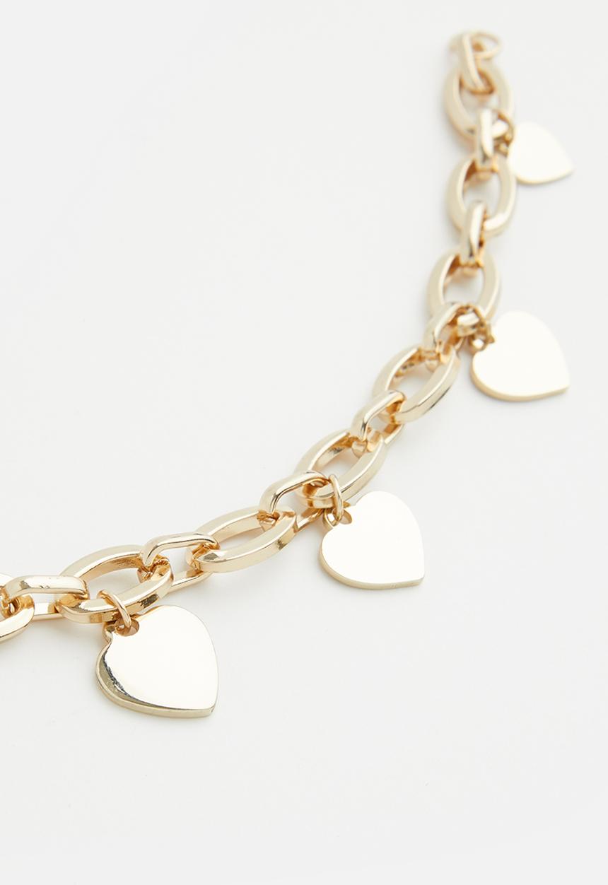 Superbalist - Janice heart charm bracelet - gold