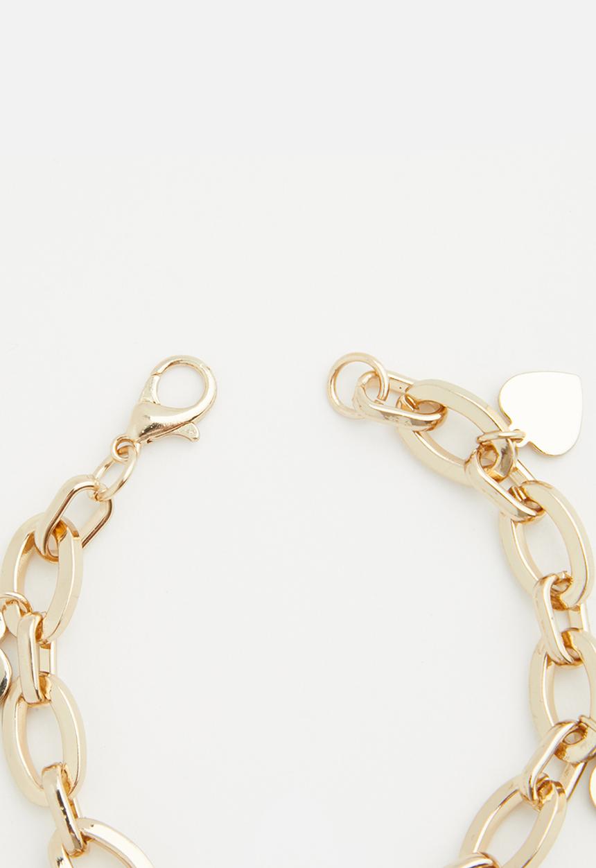 Superbalist - Janice heart charm bracelet - gold