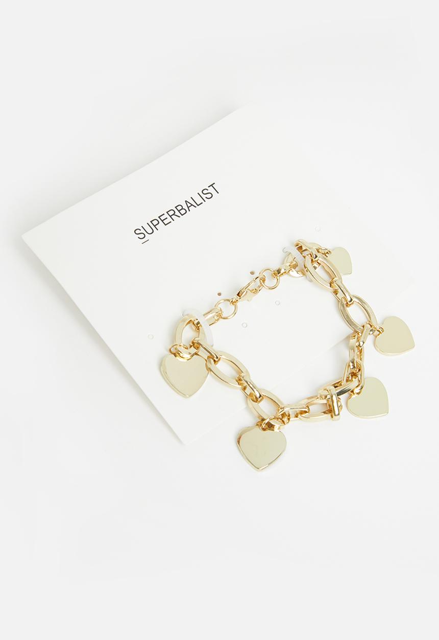 Superbalist - Janice heart charm bracelet - gold