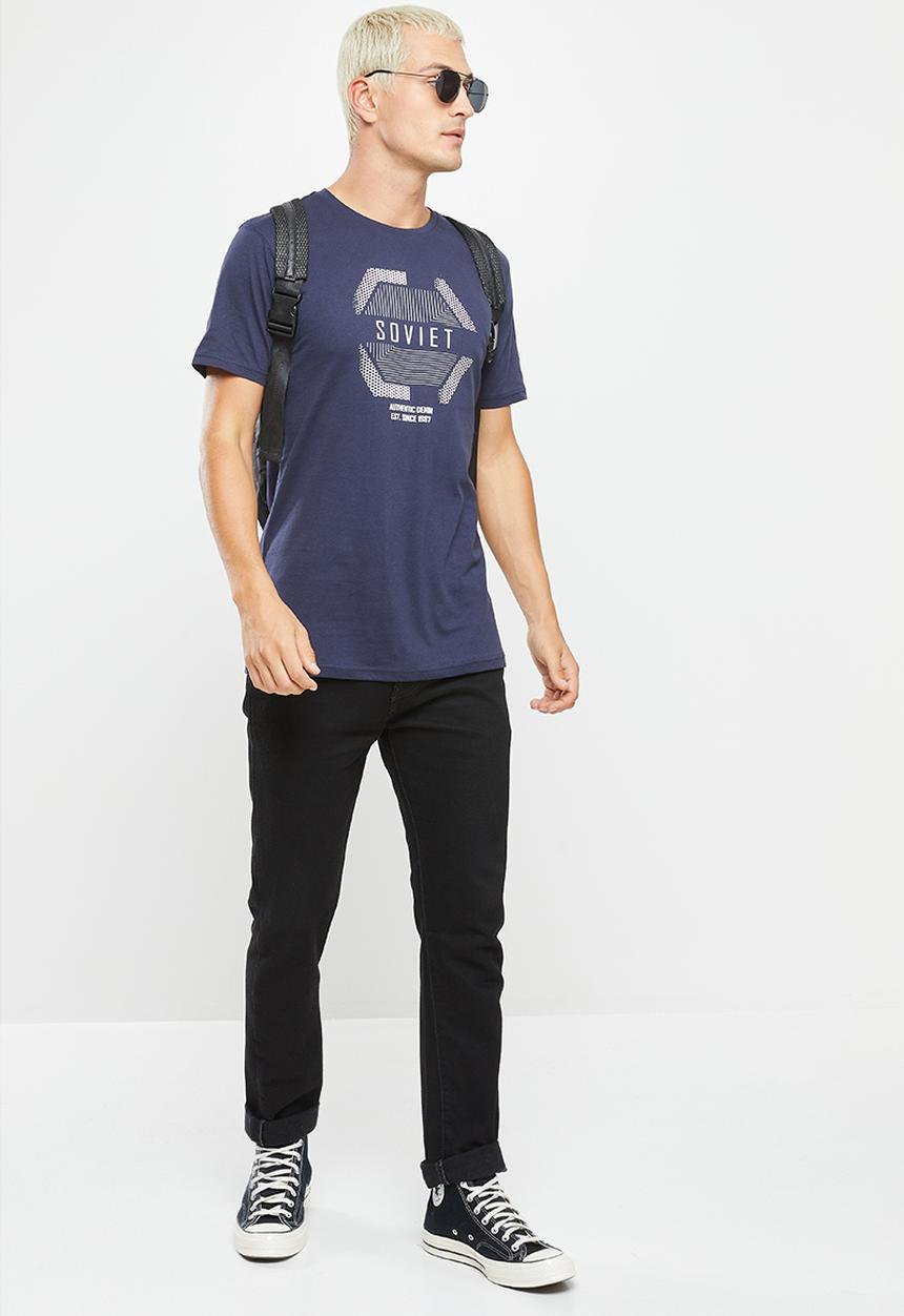 SOVIET - M ernesto short sleeve logo tee - navy