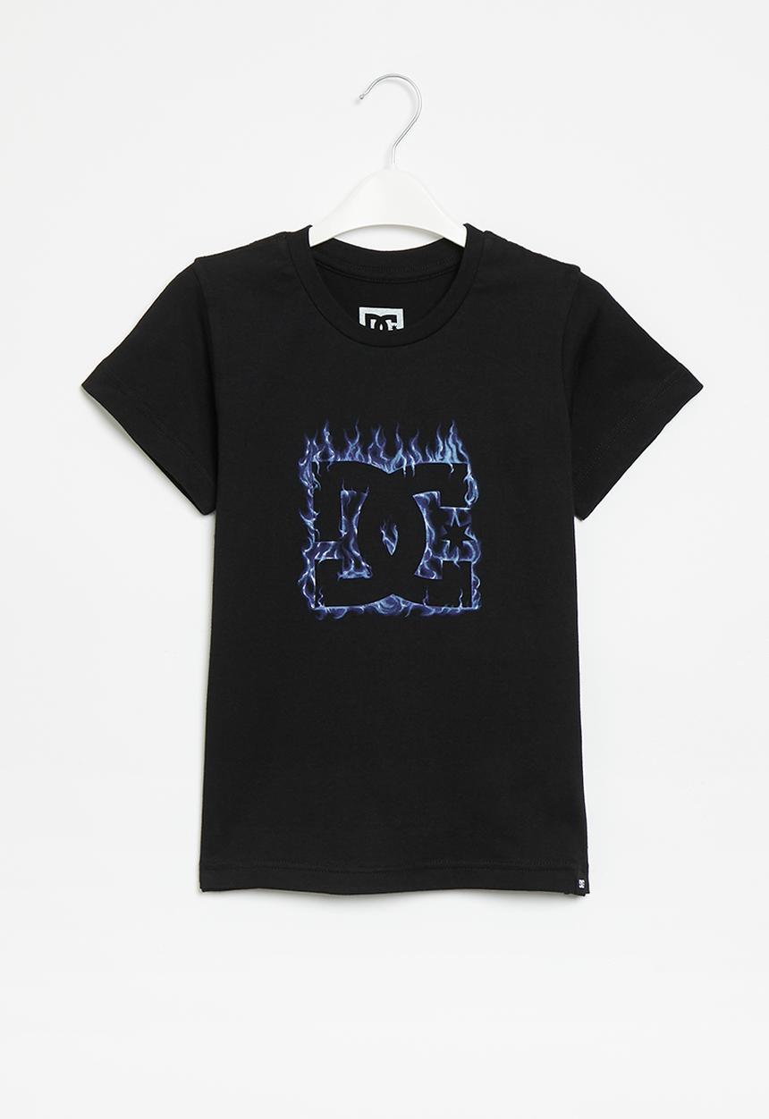 DC - Blue flame short sleeve boy - black