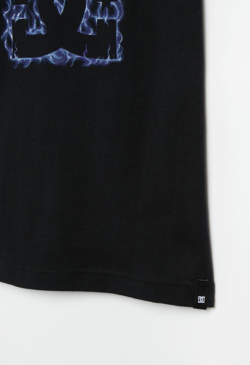 DC - Blue flame short sleeve boy - black
