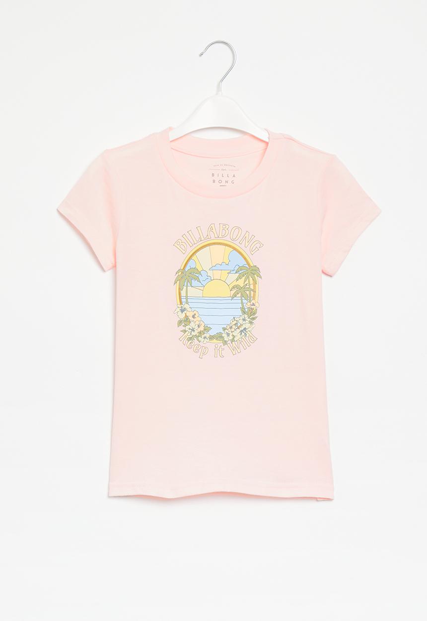 Billabong  - Groms keep it wild short sleeve tee - pretty in pink