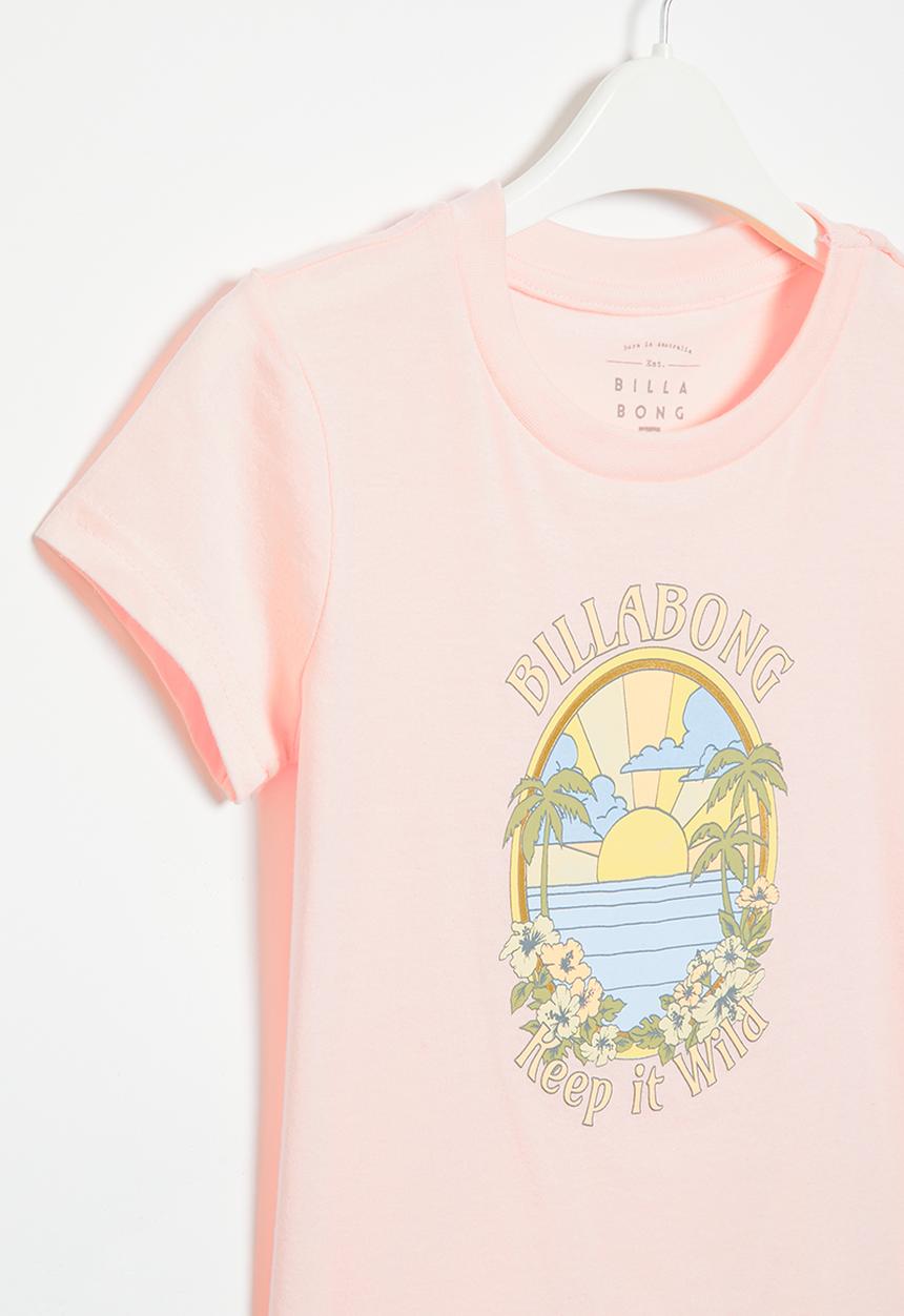 Billabong  - Groms keep it wild short sleeve tee - pretty in pink