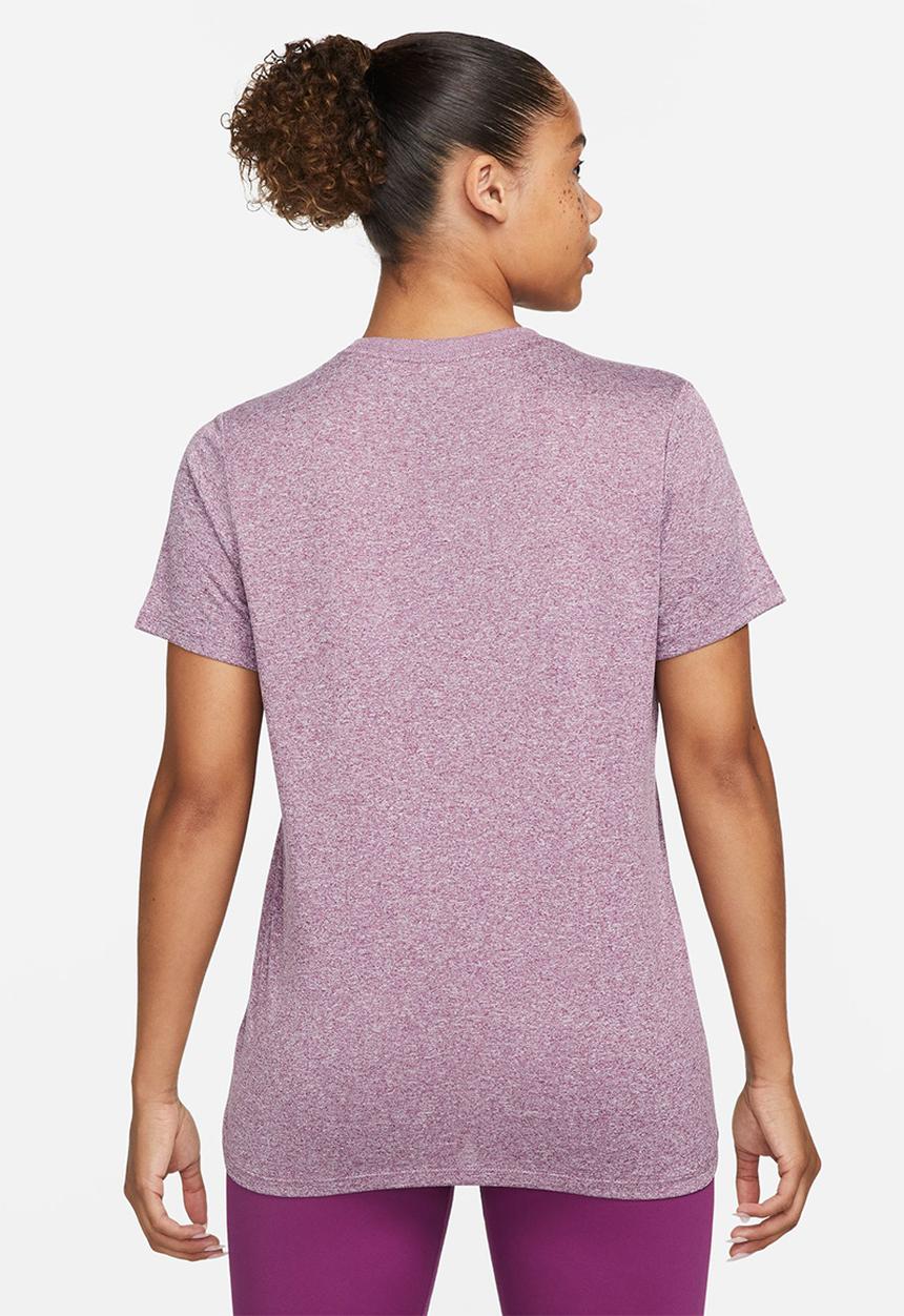 Nike - W nk df tee rlgd lbr - viotech/pure/htr/white