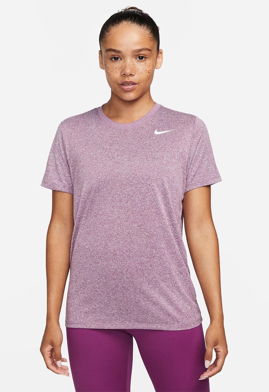 Nike - W nk df tee rlgd lbr - viotech/pure/htr/white