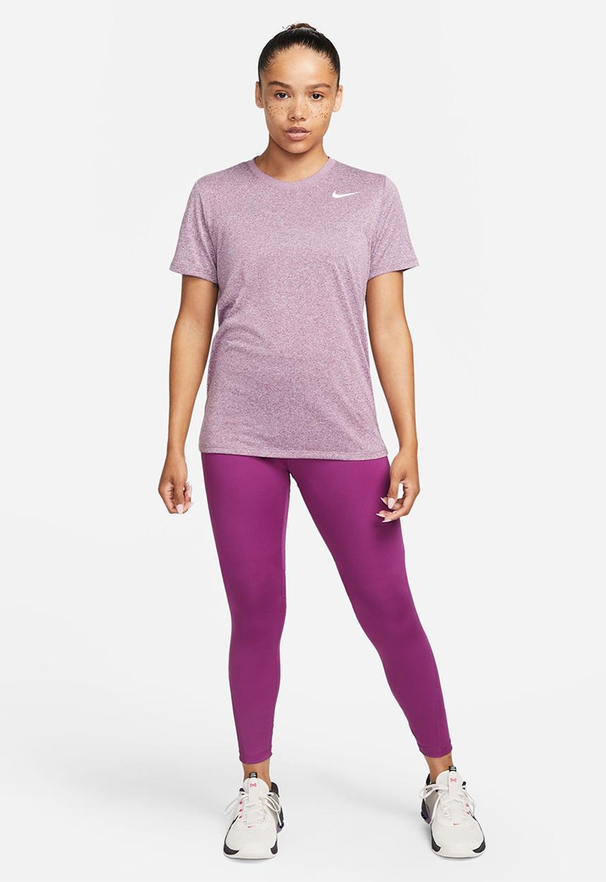 Nike - W nk df tee rlgd lbr - viotech/pure/htr/white