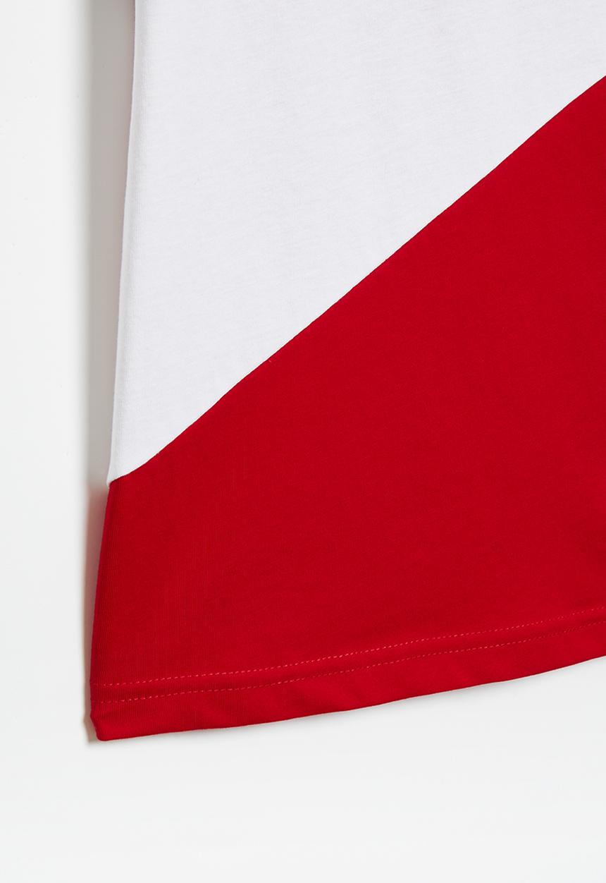 POLO - Boys colour blocked tee - red