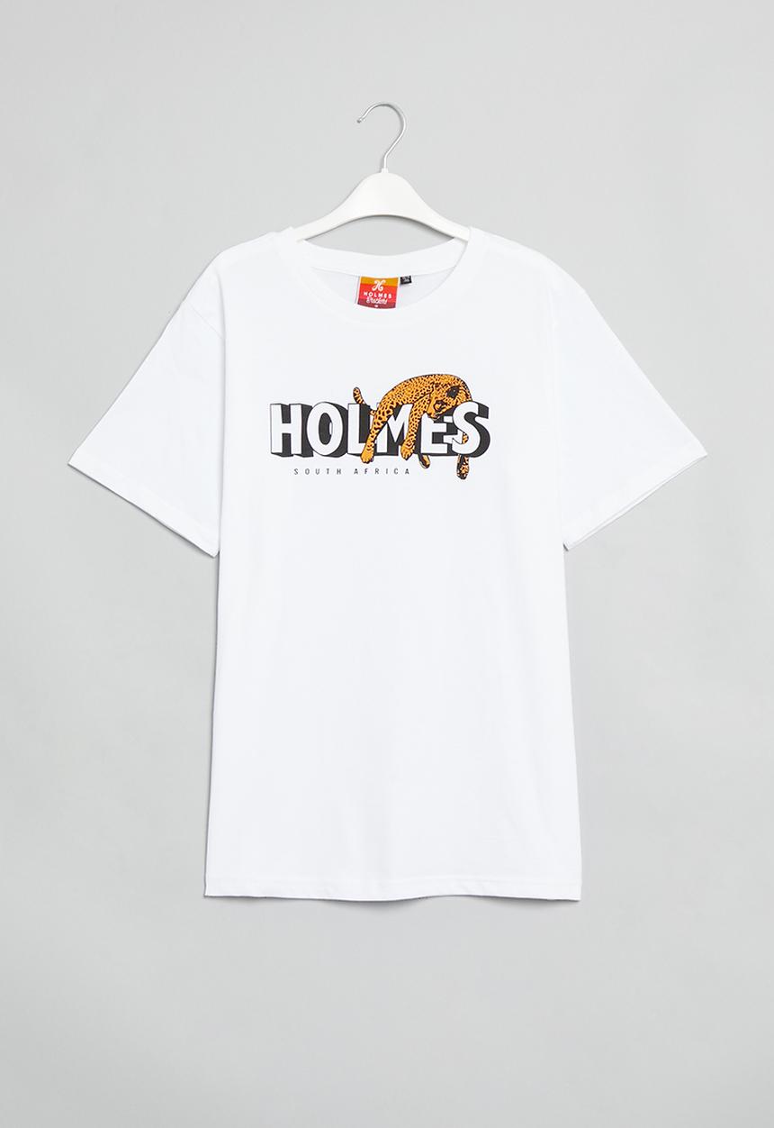 Holmes Bro's - Lazy cat short sleeve tee - white