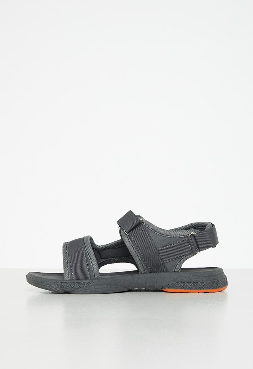 Tom Tom - Boys velcro strap sandal - grey & orange